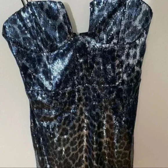 Zara Short Sequin Dress Leopard Print Medium 9447/710 - Picture 7 of 9